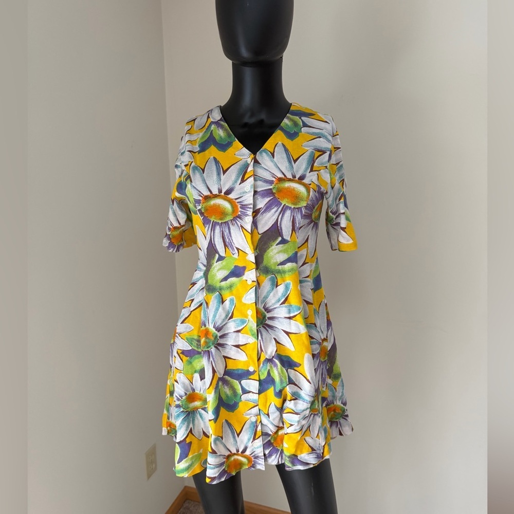 Vintage mini‎ Jelmoli Floral Yellow Dress